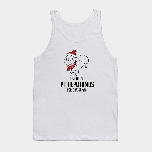 Funny Christmas Pitbull, Pittiepotamus for Christmas Tank Top by sockdogs